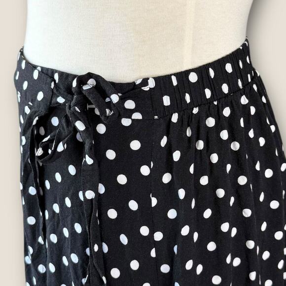 Torrid Polka Dot Faux Wrap Ruffled Maxi Skirt High Low Size 1X 14/16 Black White - Picture 5 of 14